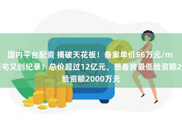 国内平台配资 捅破天花板！备案单价56万元/m ，广州豪宅又创纪录！总价超过12亿元，想看房最低验资额2000万元