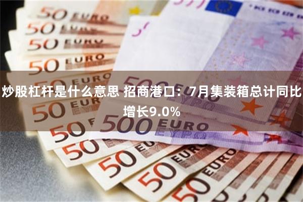 炒股杠杆是什么意思 招商港口：7月集装箱总计同比增长9.0%