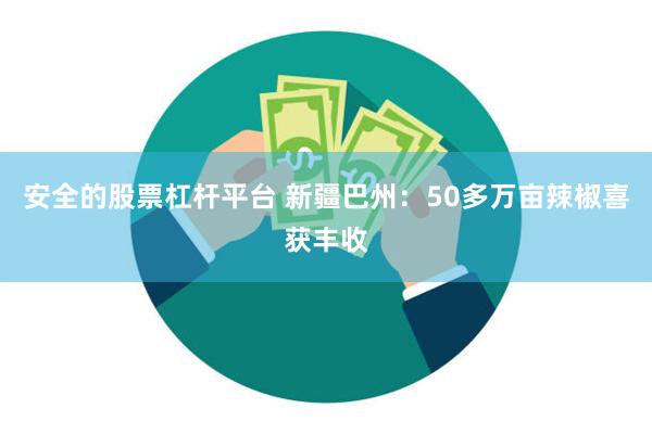 安全的股票杠杆平台 新疆巴州：50多万亩辣椒喜获丰收