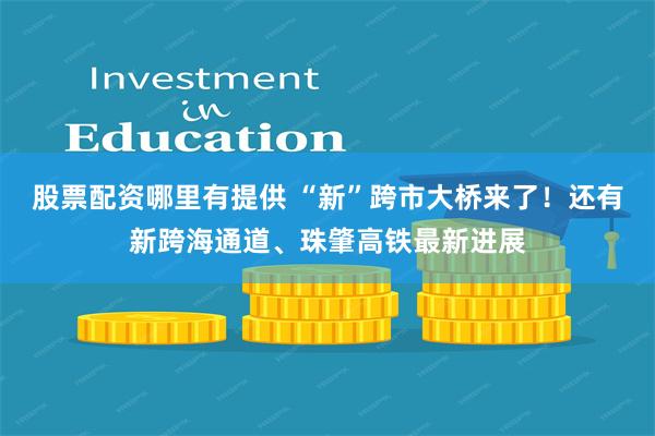 股票配资哪里有提供 “新”跨市大桥来了！还有新跨海通道、珠肇高铁最新进展